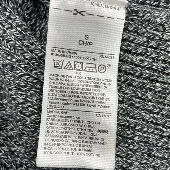 GAP Grey Heathered Classic Sweater Cozy Winter Crew Neck Cable Knit Small - Picture 7 of 9